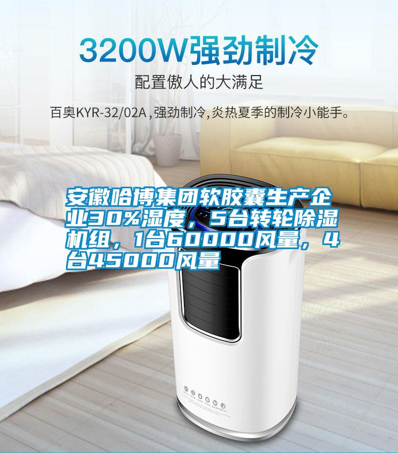 安徽哈博集團軟膠囊生產企業(yè)30%濕度，5臺轉輪除濕機組，1臺60000風量，4臺45000風量