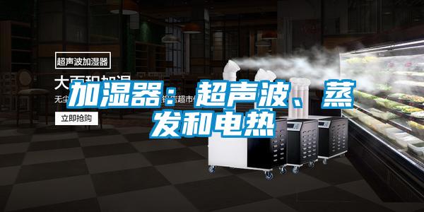 加濕器：超聲波、蒸發和電熱